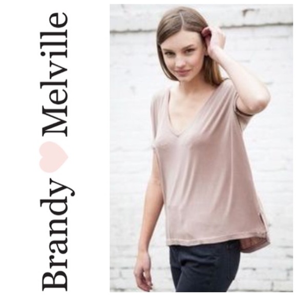 Brandy Melville Tops - ULTRA COMFY Brandy💗Melville Sheron top dusty rose